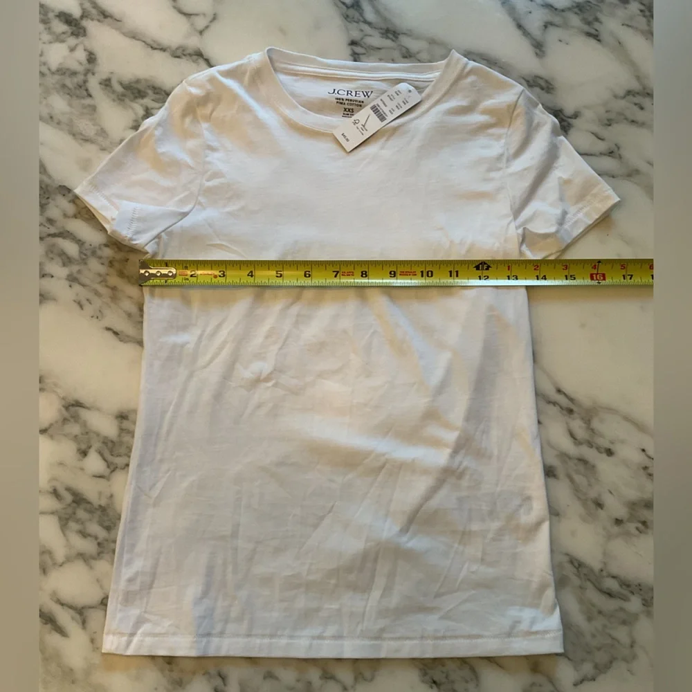 NWT J Crew Pima Cotton Slim-fit T-shirt in White Size XXS - Picture 6 of 8